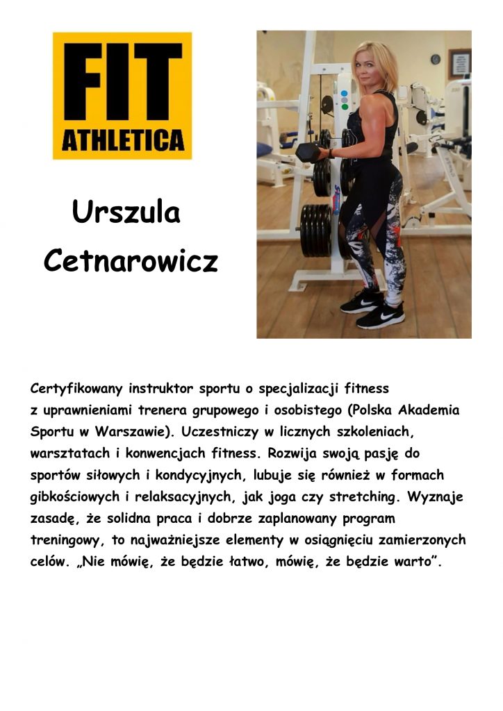 sylwetka trenera - Ula Cetnarowicz